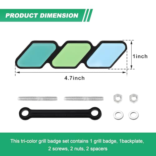 Image of Car Grille Decor Badge, Tri-Color Front Grille Decoration Label Emblem, Creative Badge Decal Auto Bumper Trim Compatible with Tacoma 4Runner, Exterior Car Accessories (Style J)