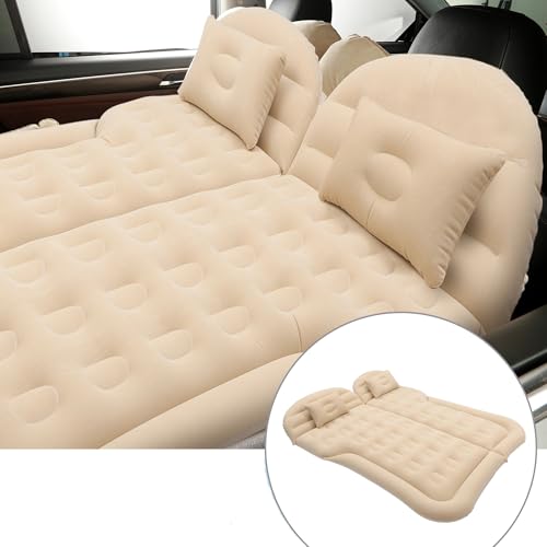 WENINETIES Colchon Coche para Mini One/Cooper/Cooper S/John Cooper Works (JCW) Hatch 2001-2006, Colchón Coche Colchón Inflable para Coche Cama Hinchable Coche Cama Coche Colchon Coche Maletero,Be-ige