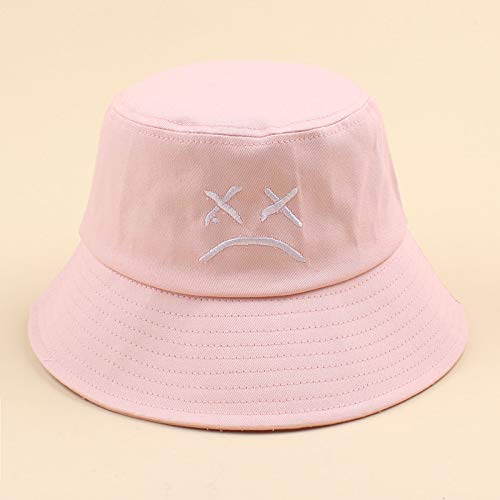 Domary Chapéu de balde masculino feminino rosto chorando bordado cor sólida verão viagem praia pára-