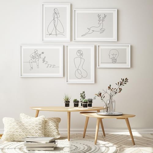 puthiac 12x18 White Oak Wood Picture Frame - Minimalist 12x18 Poster Frame, 12"x18" Picture Frame Wood, Natural Solid Wooden Picture Frames for Wall Art Photo and Prints (1 Pack, White)