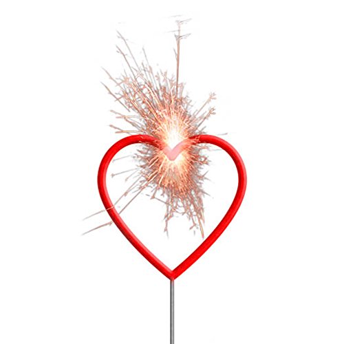 Preisvergleich Produktbild PARTY DISCOUNT NEU Wunderkerze Herzform, rot, 30 cm