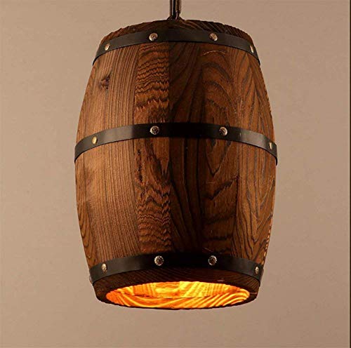 Plafonnier lustre bois suspension industrielle pour eclairage restaurant et chambre