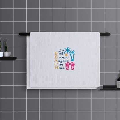 Geschirrtücher Blue Pink Beach Handtücher Waffeltücher Küchentücher Geschirrhandtücher Saugfähige Trockentücher Küche Multi-Purpose Abtrockentücher Küche Handtuchset 4 Stück (40x60cm)