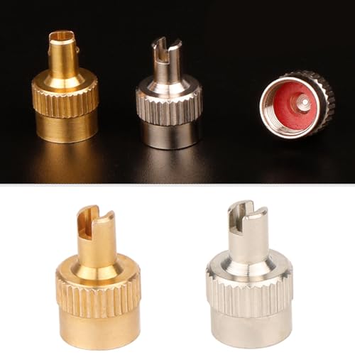10 Piezas Tapas de Válvula para Neumáticos en Cobre con Cabeza Ranurada para Coche, Motocicleta y Bicicleta de Carretera miniatura 3