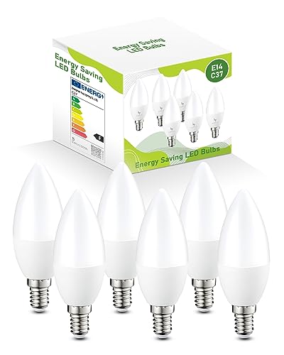 E14 5W LED Light Bulb, Cool White 6000K, 6-Pack