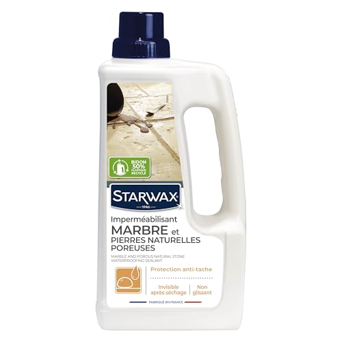STARWAX - Imperméabilisant Marbre et Pierres Naturelles Poreuses - Protège et Imperméabilise - Efficace contre les Taches d’Eau, Graisse, Vinaigre -...