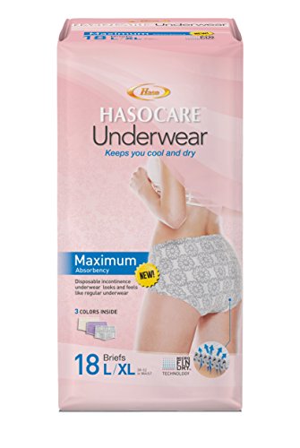 HASOCARE Breathable Incontinence Underwear for Women, Maximum Absorbency, Large/X-Large, 18 Count