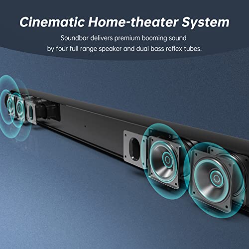 Bestisan Sound Bar, 80 Watts 33.5 Inch Sound Bars For Tv With Bluetooth 5.0, 3 Eqs, Bass Adjustable, Hdmi-Arc/Optical/Coaxial/Aux/Usb Connection For Home Theater, Gaming, Pc, Projectors, 2023 Version #TOP1