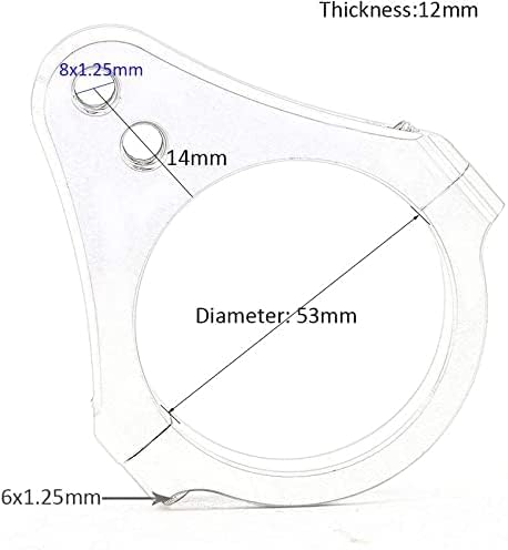 Miniatura 2 de PROCNC 53mm de diámetro abrazadera de montaje universal de amortiguador de dirección de aluminio para horquilla, abrazadera de pie fija para