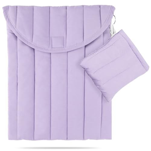 Funda para portátil 15-16 pulgadas morada Puffy con bolsa de cables