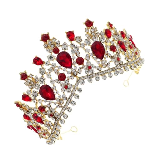 Diadème mariage rouge baroque et accessoire cheveux facile à porter