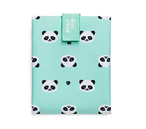 Roll'eat - Boc'n'Roll Animals Panda - Bolsa Merienda Infantil Porta Bocadillos Ecológica y Reutilizable sin BPA
