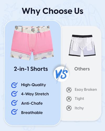maamgic Boys Swim Trunks with Compression Liner Stretch Boy Swim Shorts Toddler Bathing Suit Swimsuit3