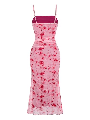 Image of GORGLITTER Women's Floral Spring Summer Wedding Guest Dress Bridal Shower Cocktail Tea Party Beach Midi Sun Dress 2026