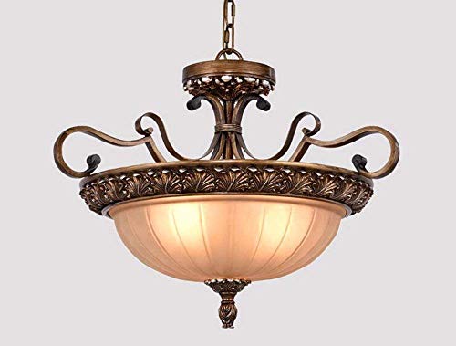 Suspension luminaire rétro en fer et résine, lustre plafonnier pour salle à manger 55x44cm