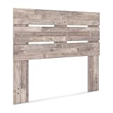 Signature Design by Ashley Neilsville Butcher Block Panel Headboard, Full, Light Brown