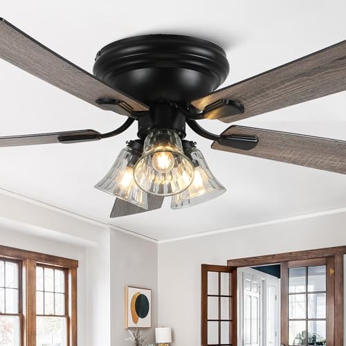 52 Inch Vintage Ceiling Fan with Light and Bulbs