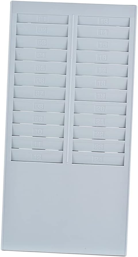 time card holder，Time Card Rack Wall Mount Holder 24 Pocket Slot for Attendance Recorder Punch Time Office