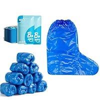 10 Paare Einweg Stiefelüberzieher, Blau Überziehschuhe, Einmalüberschuhe mit Gummizug, Überschuhe einweg, Regenüberschuhe, Wasserdichte Regenschuh Abdeckungen für Männer und Frauen (50cm)