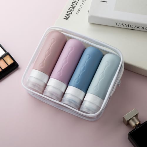 Image of Gemice Travel Bottles for Toiletries, Tsa Approved, Travel Size Containers, BPA Free Leak Proof Tubs Refillable Liquid Accessories for Cometic Shampoo and Lotion Soap