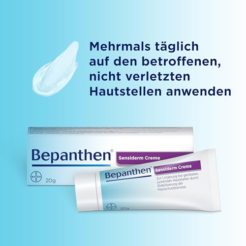 Bepanthen Sensiderm I lindert Juckreiz und Rötungen bei trockener, gereizter und juckender Haut I stabilisiert die Hautbarriere I kortisonfrei I 20g