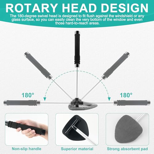 image for JUSTTOP Windshield Cleaner Tool, Car Interior&Exterior Window Cleaning