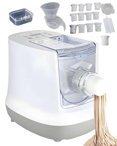 Aptovpvp Electric Noodle Machine, 260w Household Fully Automatic, 13 Types Of Noodle Molds, 500g Flour Capacity Italian Noodle Machine