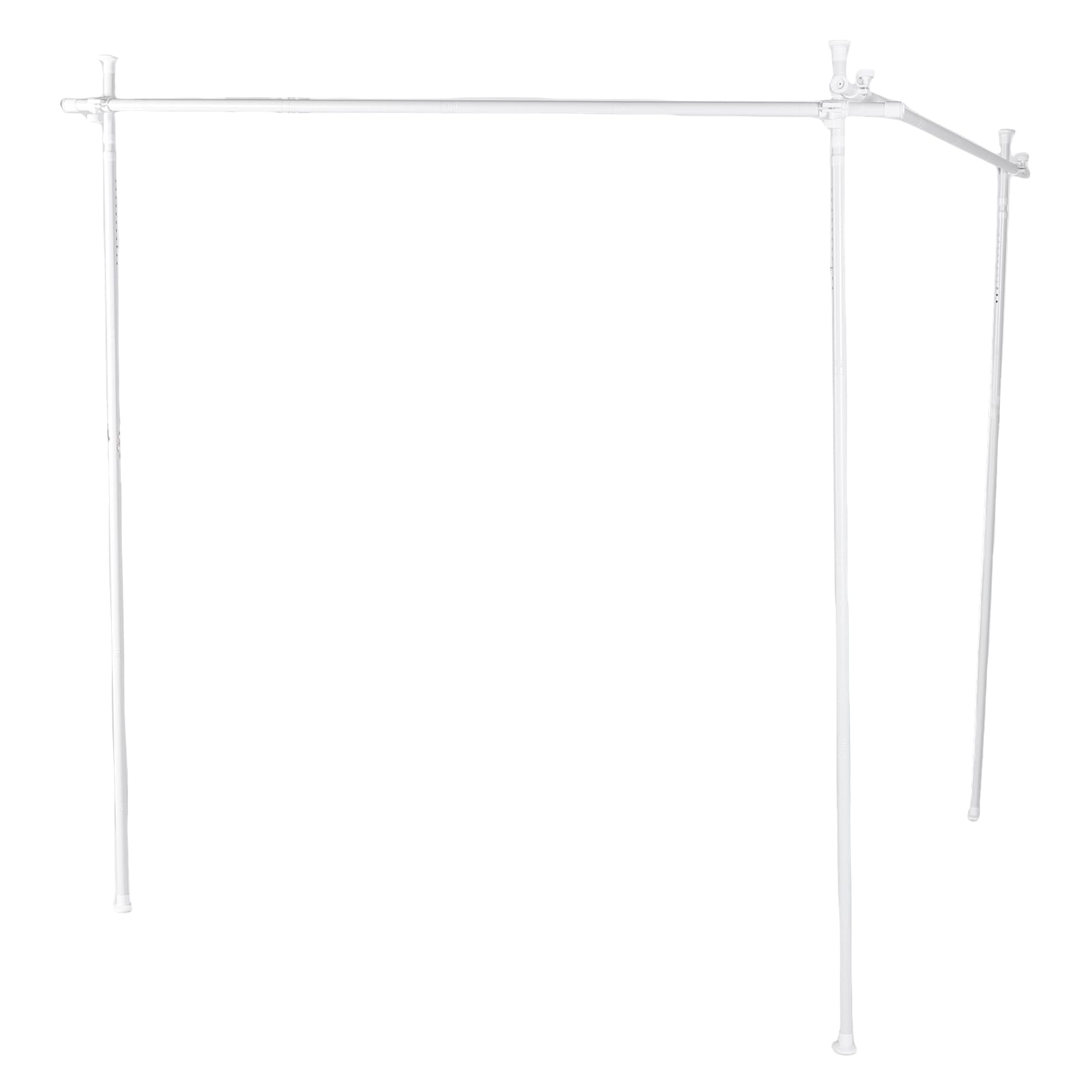 Tringle à Rideau de Séparation de Pièce Réglable du Sol au Plafond, Installation Facile pour Cloison de Pièce dans les Dortoirs et les Bureaux en Acier au Carbone (Blanc mat)