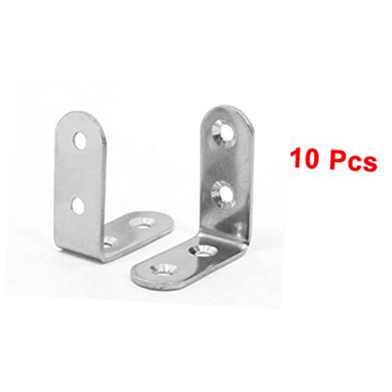 OSOLADY 5pcs Metal Tone 90 Degree u Angle Brackets 40mm Heavy Duty Round End 4 Holes Ideal for Furniture
