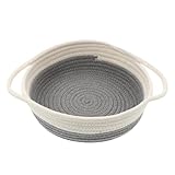 Healifty Cesta de Almacenamiento Tejida de Hilo de Algodón Resistente y Decorativa para Escritorio y Hogar Multifuncional para Salón Baño y Oficina Diseño Natural y Duradero Gris