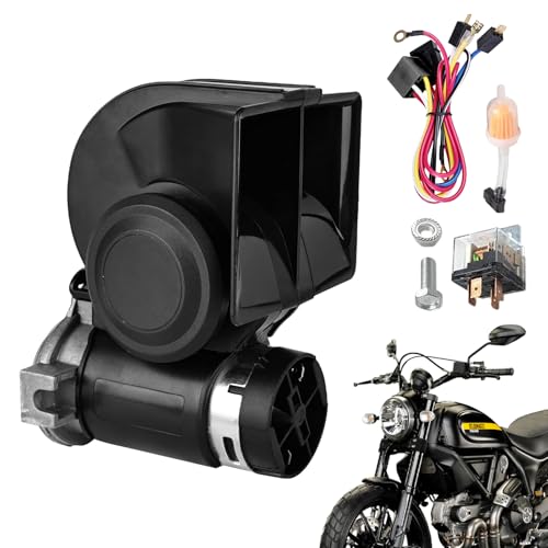 12V Laxon De Sirène D'escargot,Corne Électrique Puissante Pour Voiture Avec Faisceau De...