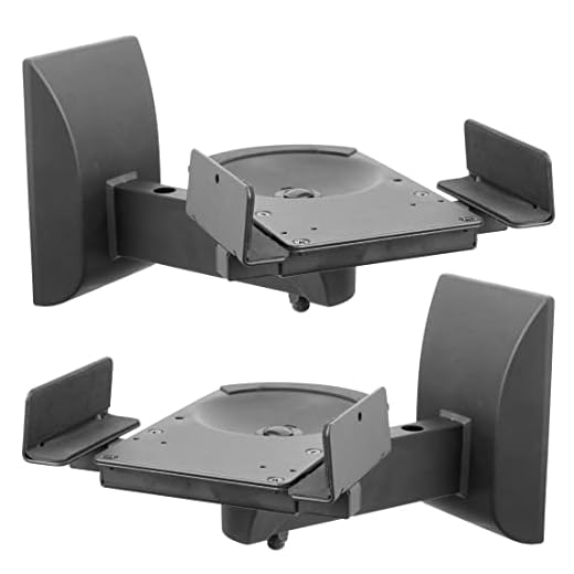Mount-It! Speaker Wall Mounts, Pair of Universal Side Clamping Bookshelf Speaker Mounting Brackets, Large or Small Speakers, 2 Mounts, 55 Lbs Capacity, Black (MI-SB37)