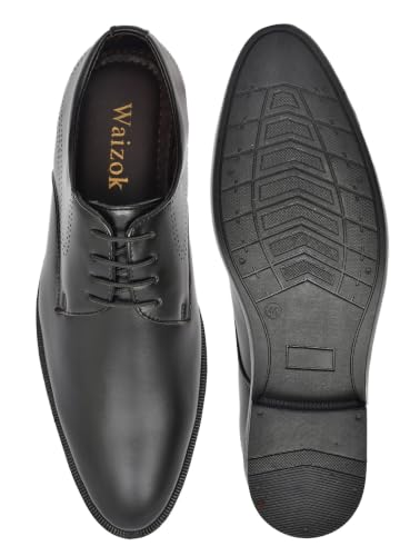 Image of Men's Black Derby Formal Lace-Up Shoes