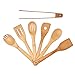 Wooden Spoons for Cooking 7-Pack – Bamboo Kitchen Utensils Set for Nonstick Cookware - Wooden Cooking Utensils Set, Wood Spatula Spoon Tongs