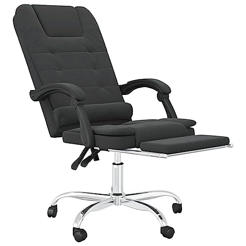 Fauteuil de bureau inclinable noir similicuir ergonomique pivotant roulant - 7