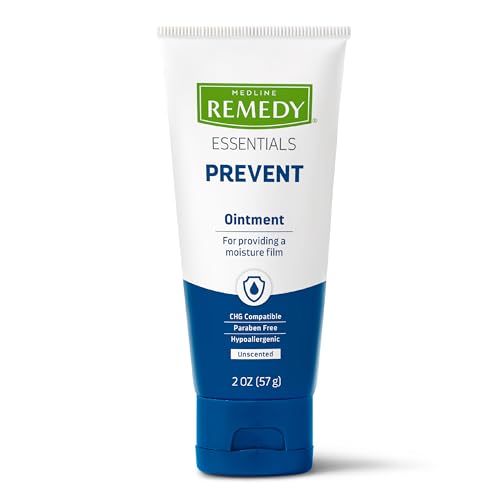 Medline Remedy Essentials Ointment (2 oz Tube) 12 Count Unscented Moisturizing Breathable Film Aloe Vitamins A D & E Soothing Incontinence Care for Adults Hypoallergenic Paraben Free