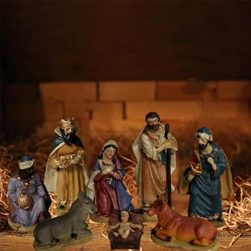 Miniatura 2 de Tienda Eurasia Pack De Figuritas Del Belen - Figuras De Resina Para El Belen - Nacimiento De Navidad - 12 Cm 62977 - Nacimiento 8 Piezas 12 Cm
