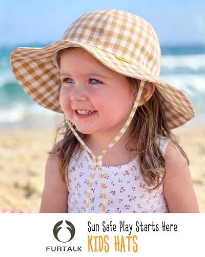 Image of FURTALK Baby Sun Hat Toddler Beach Hats with UPF 50+ Sun Protection Wide Brim Girls Bucket Hat