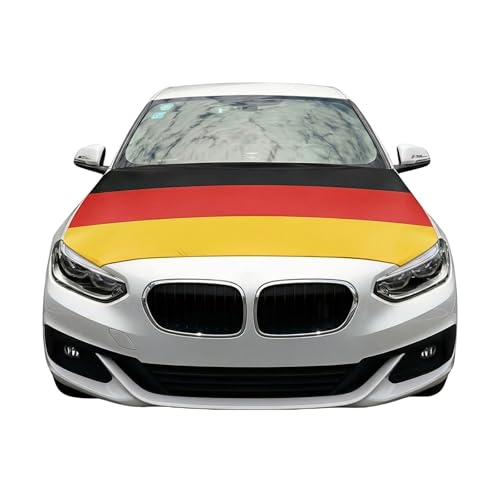 Deutschland Flagge Auto Motorhauben Fahne deutsche Fußball Auto Motorhaube Überzieher Flagge mit Gummiband - Schwarz-Rot-Gold Fanartikel für WM 2026 Nationalflagge Fahrzeug Deko