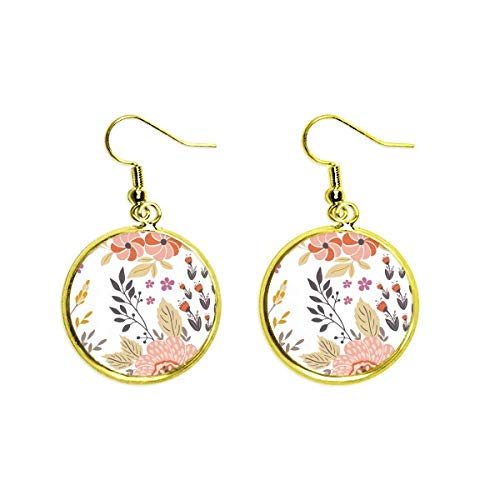 Pendientes largos dorados flor cálida y luminosa