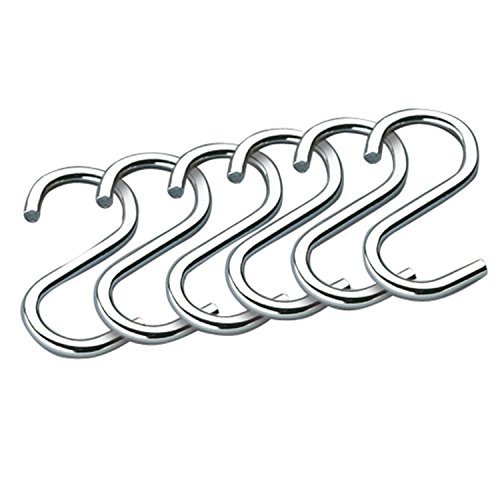 Küchenprofi Chrome Plated 2-Inch S Hooks, Set of 6