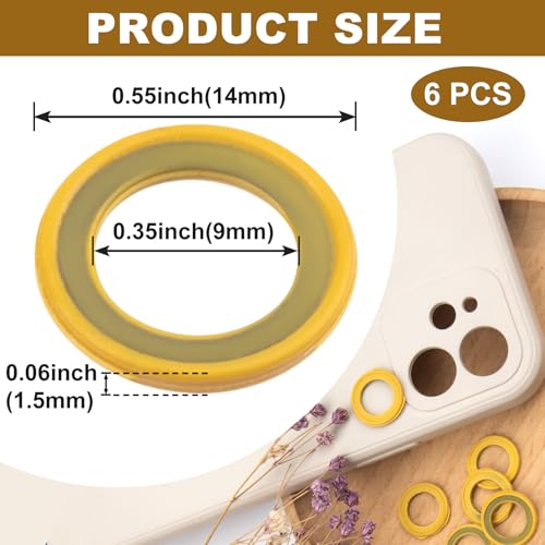 Image of Pndeyo 6pcs Gearcase Drain Plug Seal Washer Gaskets, Mercury Lower Unit Drain Plug Gasket, Oil Drain Plug Gasket 26-830749 Suitable for Mercury Marine Mercruiser- Yellow