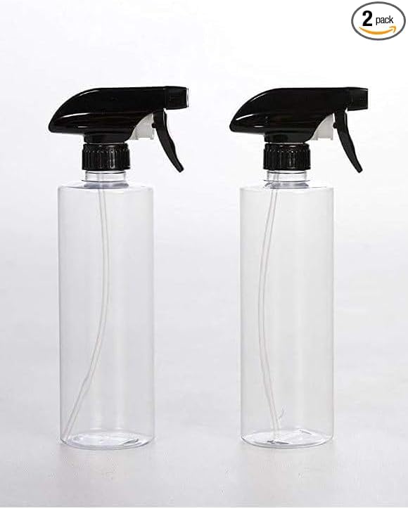 Plastic Spray Bottles Empty Spray Bottle 16.9oz/500ml 2 Pack Heavy Duty Spraying Bottles Mist/Stream Water Bottle for Cleaning Solutions, Essential