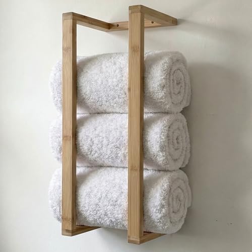 Aura Nest Bamboo Towel Racks - Vertical Wood Towel Rack