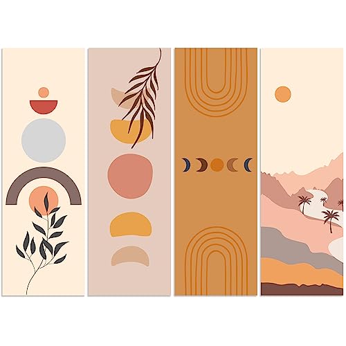 Ireer 4 Pcs Locker Magnetic Wallpaper 12 x 36 Inch Removable Locker Decorations Sticker Accessories(Boho Style)