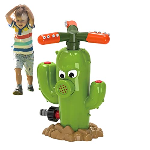 Aspersor de água para crianças - Brinquedo de aspersão de cacto girando no quintal | Brinquedos de b