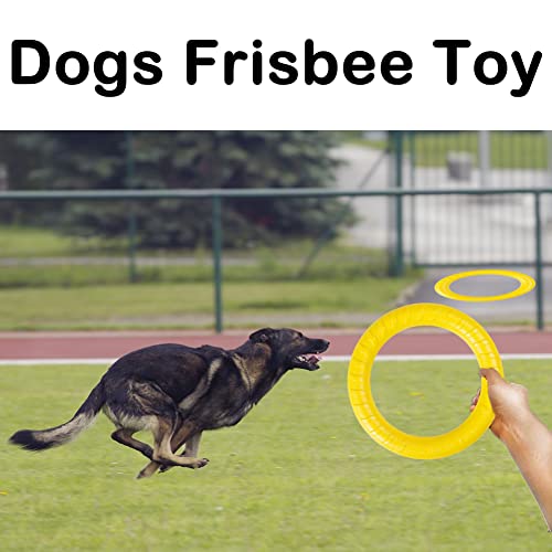 QEEROYO Hunde Fitness Ring, Hundebiss- und Trainingsring für Kleine, Mittel- und Große Hunde, Spielzeug wie Beissring und Flugscheibe, Gelb
