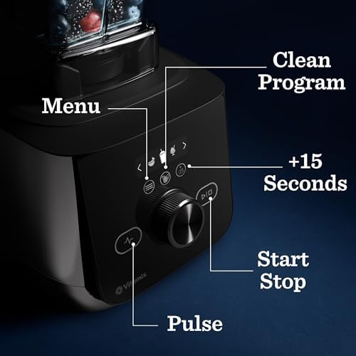 Close-up of the Vitamix Ascent X4 control panel with preset programs and digital timer.