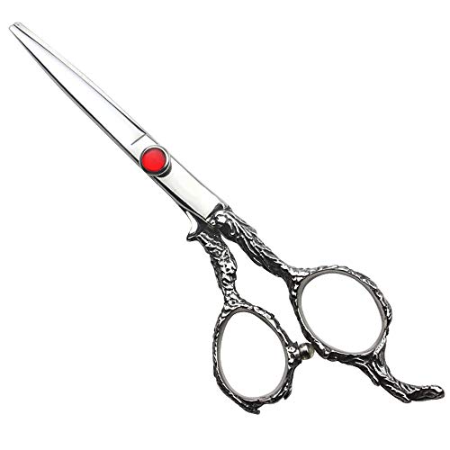 YZCIS Forbici da Parrucchiere per Famiglia da 6 Pollici, Forbici dritte per Taglio di Capelli da Parrucchiere Strumenti per la Cura dei Capelli (Argento)