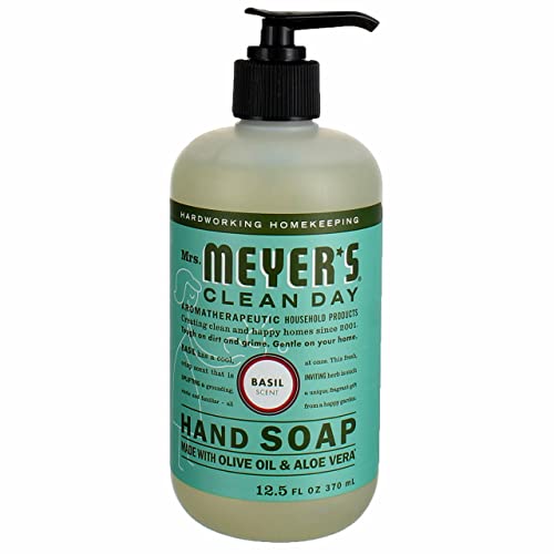 Image of MRS. MEYER'S CLEAN DAY Hand Soap, Basil Scent, 12.5 Fl Oz Bottle (Pack of 6)